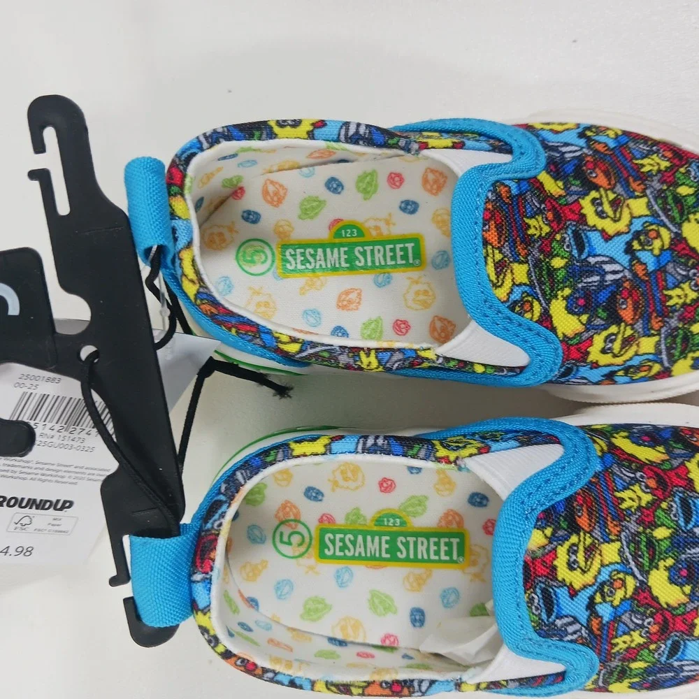 Sesame Street Ground Up Toddler Boys Girls Slip On Sneakers Multi Color Size 5